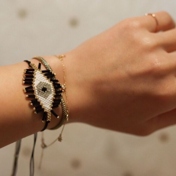 Miyuki Beaded Eye Bracelet Jewelry New in Box - Picture 2 of 5